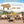 U_Style Multi-Person Outdoor Acacia Wood Dining Table and Chair Set
