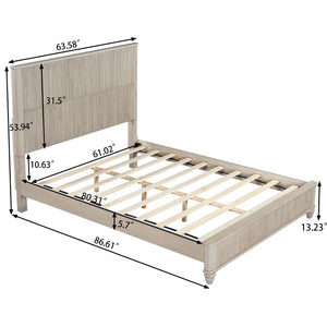Platform Bed Frame & Tall Headboard