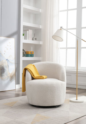 Teddy Fabric Swivel Accent Armchair Barrel Chair
