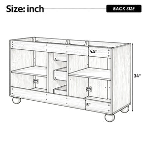 58.3" Bathroom Vanity Cabinet Only with Soft-Close Drawers