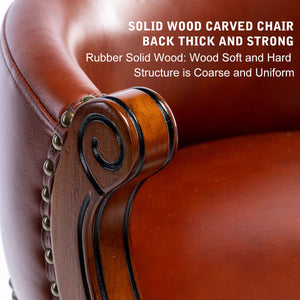 Seat Height 26'' Cow Top Wooden Bar Stool, 360 Degree Swivel Bar Height Chair With Backs For Home Kitchen Counter