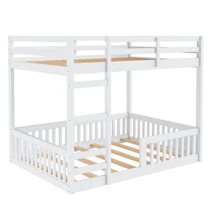 Stylish Bunk Bed With Ladder And Guardrails