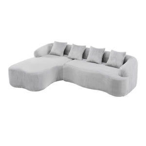 Modular L-Shape Sectional Sofa With Curved Chaise