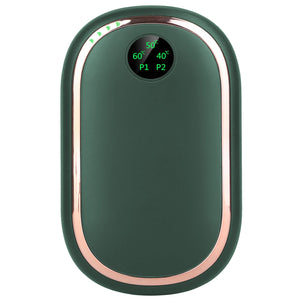 Rechargeable Hand Warmer Electric Hand Heater Portable Reusable Pocket Warmer Power Bank with Digital Display Sunset Light 3 Levels Double-sided Heati