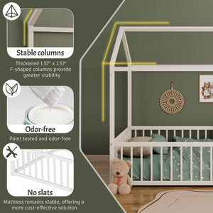 Montessori Floor Bed Frame With House Shape