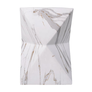 Modern Geometric MGO Side Table - Hourglass Accent Table