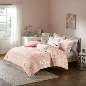 5-Piece King/Cal King 100% Polyester Brushed Printed Comforter Set