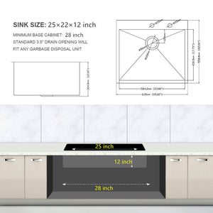Stainless Steel Drop In Kitchen Sink, Topmount