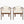 Outdoor Dining Chair Set of 2 with Curved Acacia Wood Arms, Brown Finish and Cream Cushions