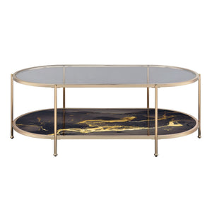 Fiorella Marble Print Glass Table