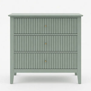Fluted 3 Drawer Nightstand With Soft Close Slides