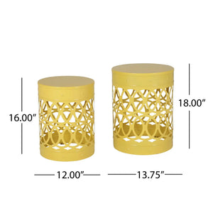 Outdoor Metal Set of 2 End Tables