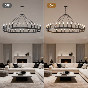 59.1 Inch 36-Light Wagon Wheel Chandelier