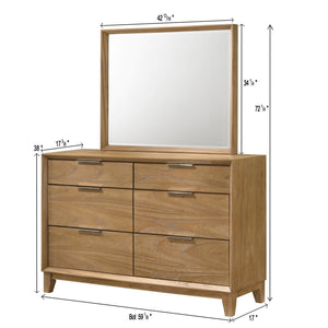 6 Drawer Storage Dresser, Bedroom Furniture - Natural Wood