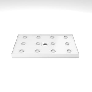 Shower Base, Center Drain With Durable Construction - Gloss White