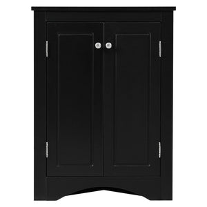 Triangle Bathroom Storage Cabinet With Adjustable Shelves, Freestanding Floor Cabinet For Home Kitchen