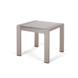 Cape Coral Contemporary Side Table With Frosted Glass Top