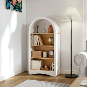 47" Freestanding Display Rack with Woodgrain Shelves