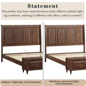 Sleigh Bed Frame With Tall Headboard And Storage Bench