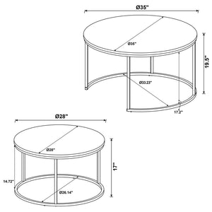 Hanover - 2 Piece Round Nesting Coffee Tables - Gray
