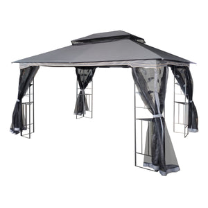13 x 10 Ft Patio Gazebo Tent with Ventilated Double Roof and Mosquito Net