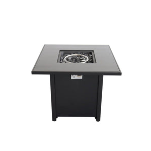 Powder Coated Fire Pit With Top - Black