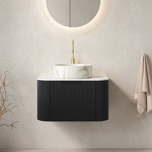 DINA 24" Bathroom Vanity & Sink with Floating Curved Edges