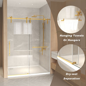 56-60" x 76" Frameless Sliding Shower Door
