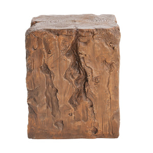Amira Outdoor and Indoor Stump Shape MGO Side Table Brown Finish