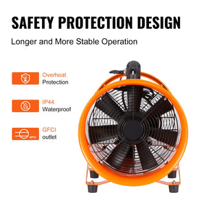 Portable Ventilator, 12 Inch Heavy Duty Cylinder Fan