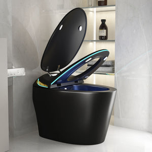 Unique Smart Toile With Built In Bidet, Auto Open / Close Seat, Foot Sensor, LED Display, Night Light, Warm Water & Dryer Ceramic