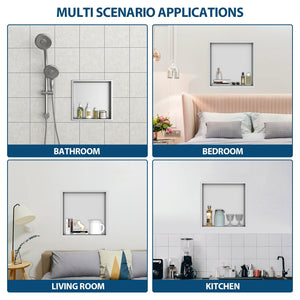 Stainless Steel Shower Niche With Seamless Design For Bathroom Storage