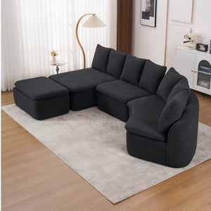 133'' Modular U-Shaped Sectional Compression Sofa
