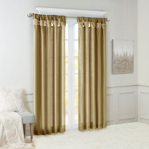 Twist Tab Lined Window Curtain Panel Bronze 50x84