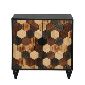 30.31" Modern Accent Cabinet with Honeycomb Pattern