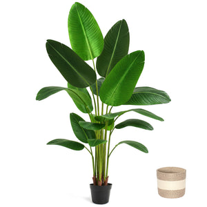 Bird of Paradise Artificial Plant 6 ft Tall Faux Banana Leaf Tree