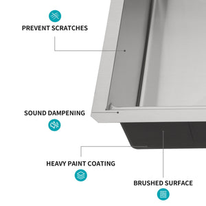 Undermount Workstation Kitchen Sink Stainless Steel Single Bowl