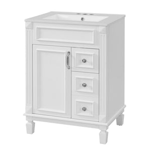 Bathroom Vanity With Sink, Compact Cabinet & 2 Drawers And Adjustable Shelf