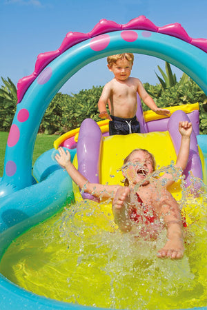 Intex Inflatable Surf 'N Slide Kids Play Center & Dinoland Kids Play Center Pool - TRAPSKI