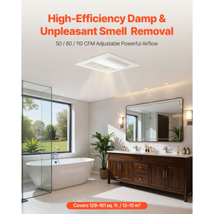 Bathroom Exhaust Fan with Light and Heater