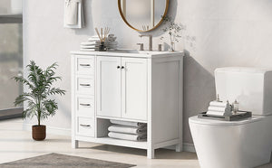 36" Bathroom Vanity with Sink Top and Storage Cabinet