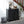 Modern Black Wood Storage Cabinet with Decorative Door