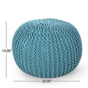 Moro Knitted Round Pouf With Pumpkin Shape