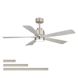 Ultra Quiet Reversible Ceiling Fan With Dimmable LED Light - Brushed Nickel