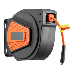 Retractable Air Hose Reel, 1/4 Inch x 50 FT Hybrid Air Hose Max 300PSI