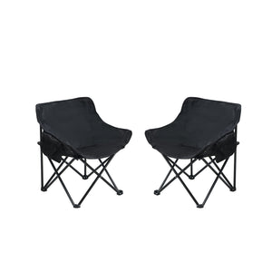 2 Pieces Outdoor Camping Chairs Folding / Portable, Comfortable Seating, Durable Steel Fram