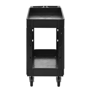 Two-Shelf Utility Cart with Wheels, 600 lbs Capacity