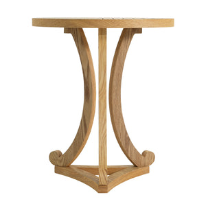 Natural Finish Round Wood Accent Table