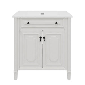 Vintage Bathroom Vanity With Sink, Rustic Cabinet With Soft Close Doors