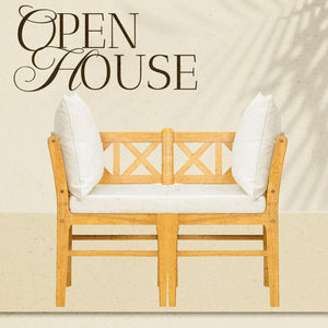 Farmhouse Modern Dining Corner Chairs (Set of 2) With Handwoven Rattan Backrests And Solid Wood Legs - Natural / White